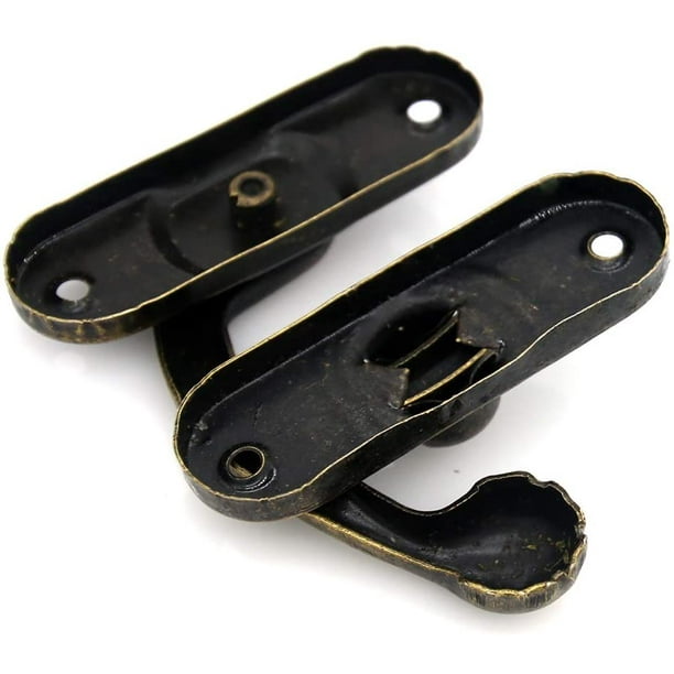4 PCs Antique Brass Finish Decorative Latch Hook Hasp for Wooden Box  Jewelry Chest Wine Case