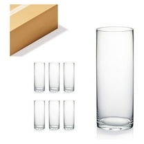 Glass Cylinder Vases - 6 Pack, 3"x8" Clear Flower Vase Centerpieces, Thick Walled Floating Candle Holders for Wedding, Home Decor, Floral Arrangements