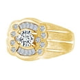 thumbnail image 3 of AFFY 0.98 Carat (Cttw) Round & Baguette Shape White Natural Diamond Men's Wedding Band Ring In 14k Solid Yellow Gold Ring Size-9, 3 of 3
