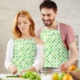 thumbnail image 3 of Green Yellow Checkerboard Checkered Pattern Apron-Garden Aprons for Women with Pockets-Cotton Linen Waterproof Kitchen Cooking Gardening Aprons Adjustable for Kitchen,Cooking,BBQ and Salon 33x27 Inch, 3 of 7