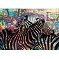 thumbnail image 4 of Stephen Chambers 24x18 Black Modern Wood Framed Wall Art Titled - Graffiti Zebras, 4 of 6