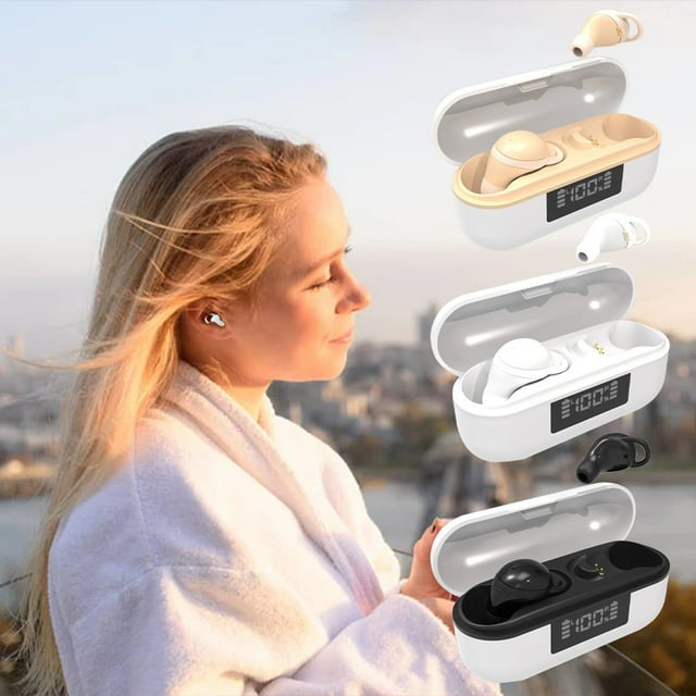 Liquidación de Ropa de Mujer Auriculares Inalámbricos Bluetooth Xihbxyly En Peso En La Oreja Micrófono Incorporado Sonido Envolvente Estuche de Carga