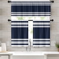 thumbnail image 5 of Boho Stripe Kitchen Curtains and Valance Set Linen Tier Curtains for Cafe Living Room Bathroom Window Treatments Rod Pocket 3 Pieces Set, C, 5 of 7