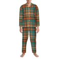 thumbnail image 3 of Balery colorful plaid Pijama para Hombre de Dos Piezas con Manga Larga, Conjunto de Dormir y Descanso Suave con Bolsillos-Large, 3 of 7