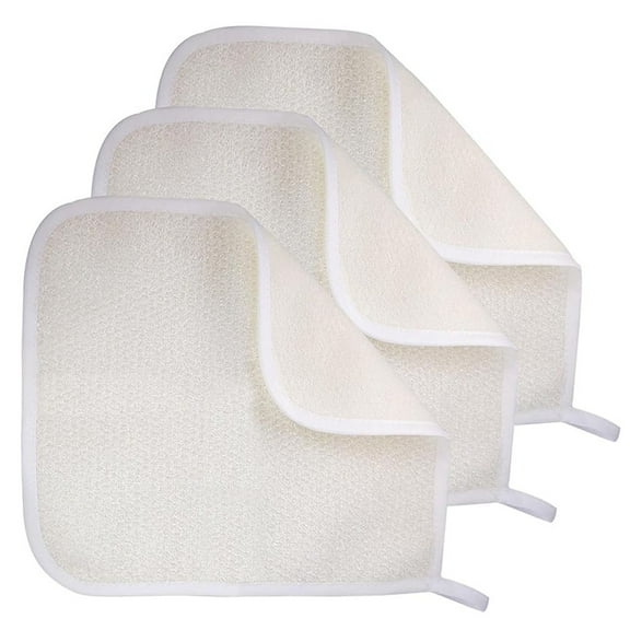 3Pcs/6Pcs/9Pcs Exfoliating Washcloth, Shower Cloth for Body and Face Exfoliator Scrubber, Two Sides Exfoliate Shower Rag Wash Cloths Nylon Cotton Loofah Sponge Scrub Towel, 10.5X9Inch