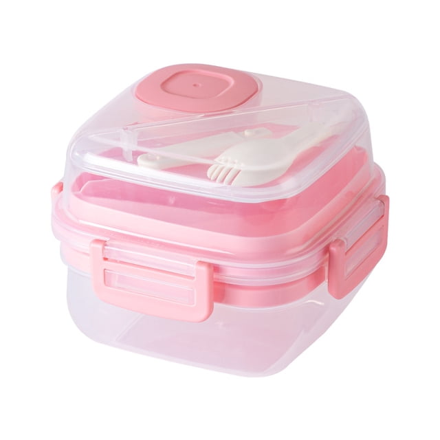 Salad Container For Lunch, Salad Lunch Container For Adults, Salad Bowl Kit With Compartments For Salad Dressing & Toppings