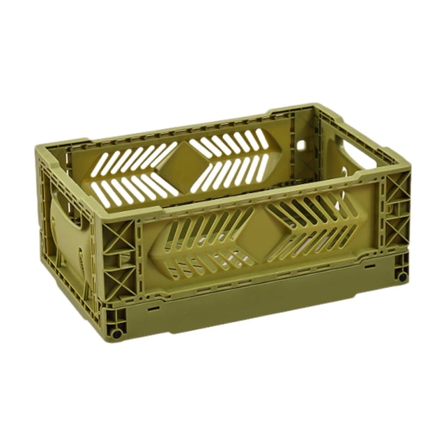 WRKEKC Clearance Foldable Mesh Storage Basket - Stackable Kitchen/Refrigerator Organizer with Industrial Style, Multipurpose Desktop Tote