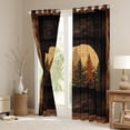 thumbnail image 3 of Homewish Brown Bear Print Blackout Curtains Set of 2 (52x84 Each), Rustic Farmhouse Window Curtains, Teens Kids Adult Men Curtains and Drapes, Living Room Curtains Decor, 3 of 6