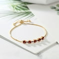 thumbnail image 3 of Gem Stone King 5.20 Ct Red Garnet Blue Created Sapphire 18K Yellow Gold Plated Silver Tennis Bracelet for Women, 3 of 3