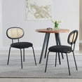 thumbnail image 2 of Kithkasa Rattan Boucle Dining Chairs for Dining Room, Metal Legged, Set of 2, Black, 2 of 8