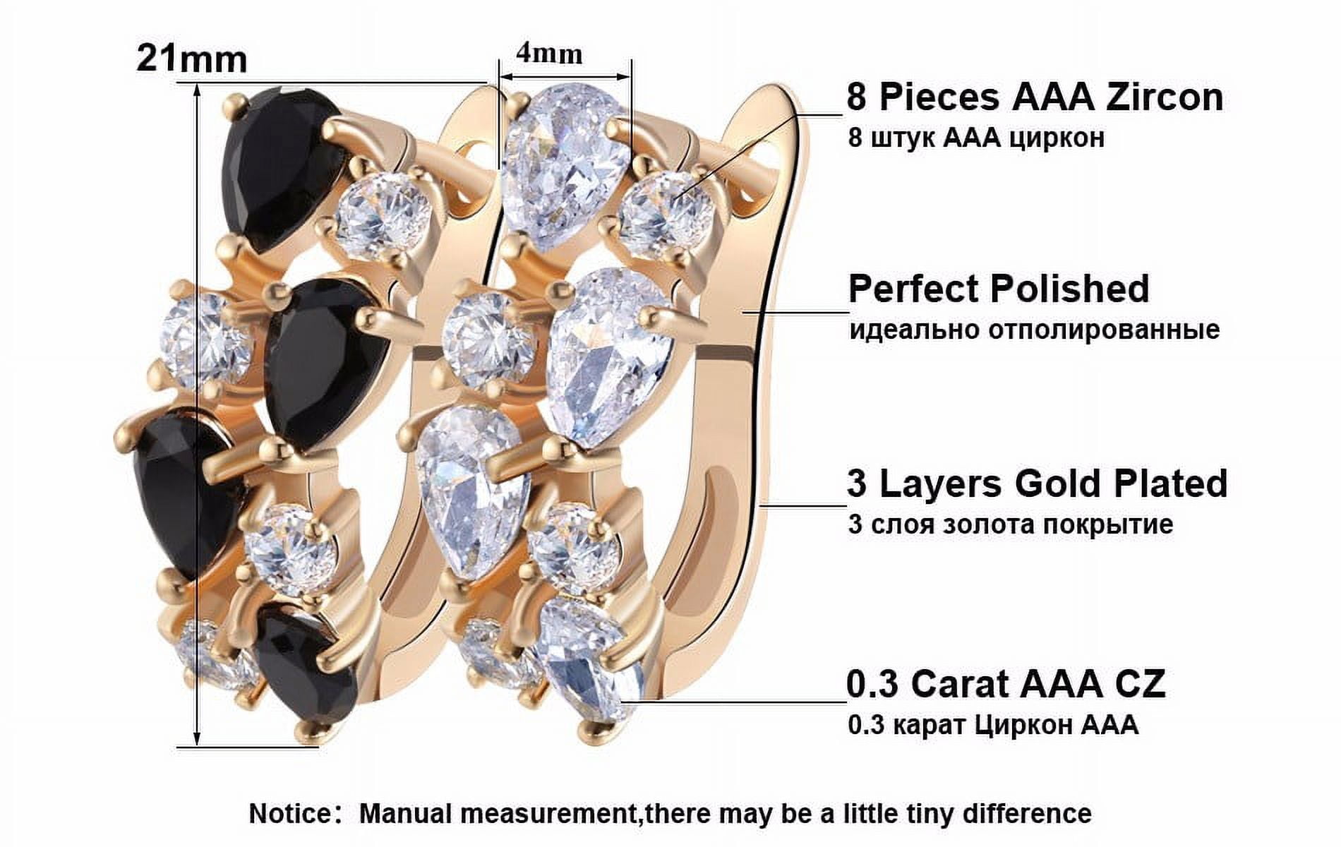 Stacy Drop Earrings for Women Clear Pear Round Clear CZ Gold Plated Ginger Lyne Collection - Clear