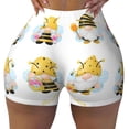 thumbnail image 2 of Balery Gnomes Honey Bee Pantalones cortos de entrenamiento estampados para mujer, sin costuras, ajustados, para gimnasio, yoga, correr, deportes, ejercicio activo, fitness.-Large, 2 of 8