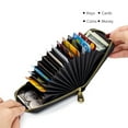 thumbnail image 3 of Cartera con tarjetero RFID Laklulu para hombre y mujer, tarjetero pequeño de piel con cremallera, 3 of 6