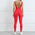 thumbnail image 6 of Sexy Gym Jumpsuit Women Sportwear Push Up Sports Overalls for Women Sportswear 2024 Summer Tracksuit Monos Para Mujer Gray Black (Red,S), 6 of 7