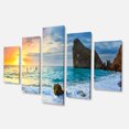 thumbnail image 2 of Vibrant Morning Sea with Yellow Sun - Seascape Canvas Art Print, 2 of 3