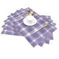thumbnail image 2 of YFYANG Washable Heat-Resistant Placemats, 70% PVC/30% Polyester, Purple Abstract Watercolor Plaid Kitchen Table Mat, 12" x 18" 1 Pcs, 2 of 6