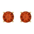 thumbnail image 3 of Clara Pucci 2 ct Brilliant Round Cut Solitaire Studs VVS1 Genuine Conflict free Red Zircon Solid 14K Yellow Gold Designer Everyday Earrings Screw back, 3 of 5