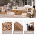 thumbnail image 3 of LAUSAINT HOME 7 Pieces Outdoor Furniture Set, Patio Sectional Coversation Set with 6 Chairs and 1 Coffee Table, Beige Cushions & Brown Wicker, 3 of 8