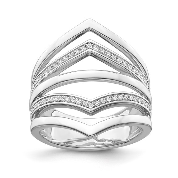 ARAIYA FINE JEWELRY 10K White Gold Diamond Fashion Band Ring (1/5 cttw, I-J Color, I2-I3 Clarity), Size 7