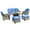 Diamond Blue, variant on XIZZI Outdoor Furniture Set High Back 6 Pieces Patio Conversation Set with Gas Fire Pit Table,Diamond Blue