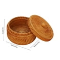 thumbnail image 3 of Honmine Wicker Storage Basket, Woven Rattan Organizer with Lid, Blanket Throw Bin for Bedroom Living Room Laundry, Rustic Farmhouse Style Home Decor Container, 3 of 6