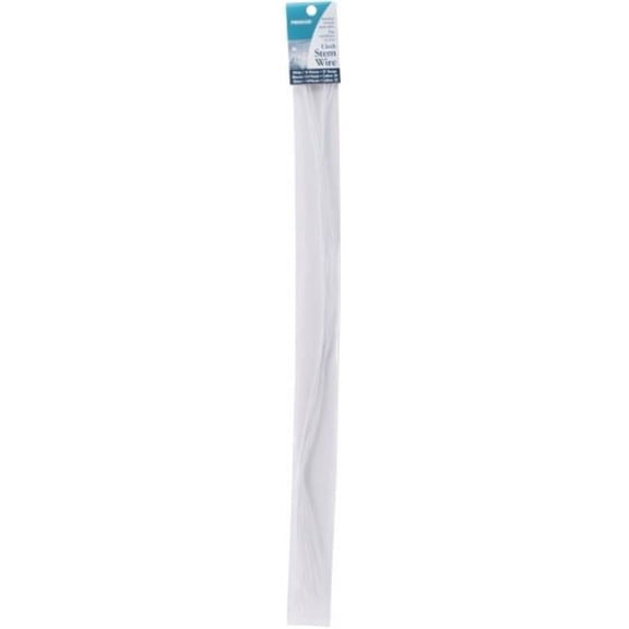 Panacea Cloth Covered Stem Wire 32 Gauge 18" 12/Pkg-White