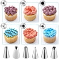 thumbnail image 4 of Piping Bag,Piping Bags and Tips Set with 6 Stainless Steel Piping Nozzles,Tips Cake Decorating and Baking Supplies Kit,Reusable Piping Bag for Cupcake,Decorating Cakes,Blue, 4 of 8