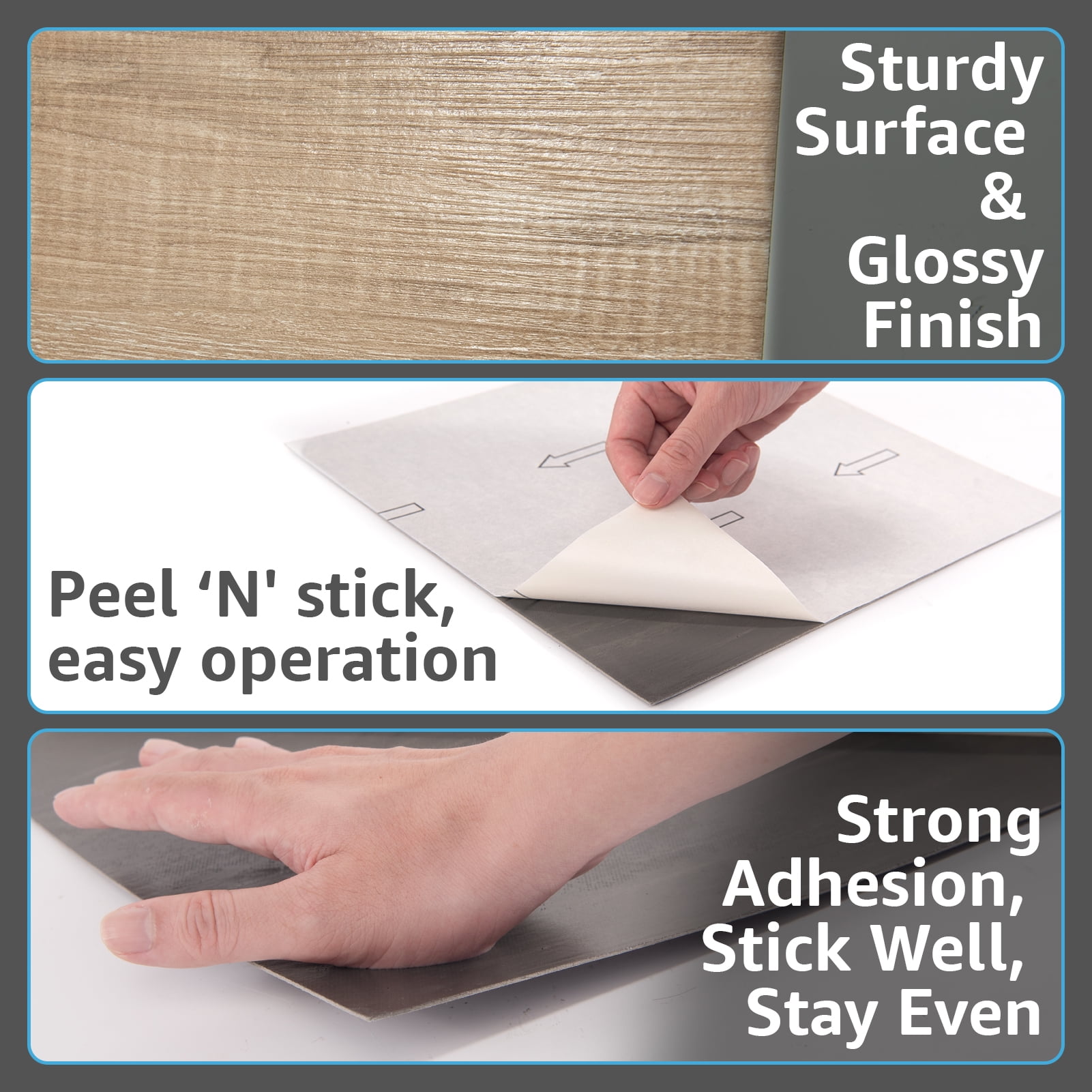 Art3d Peel and Stick Vinyl Floor Tiles 30-Pack 12 x 12 inch, Self Adhesive Waterproof Flooring Wood Planks for Kitchen, Dining Room, Bedrooms, Cover 30 Sq. Ft, Dark Brown Oak