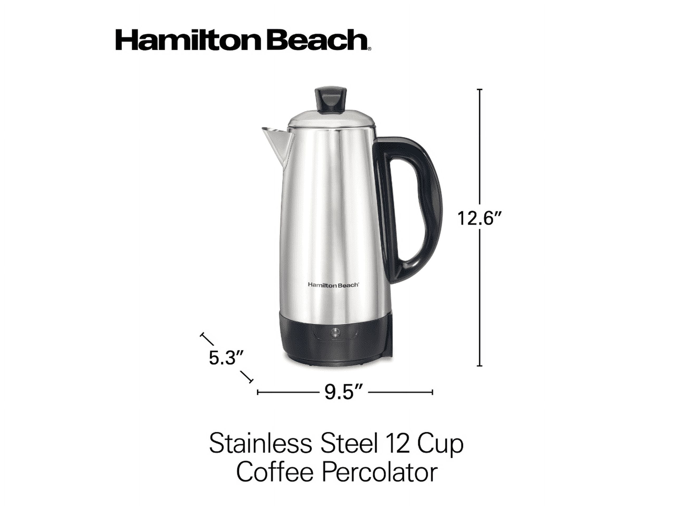 Hamilton Beach 40616R 12 Cup Electric Percolator Coffee Maker