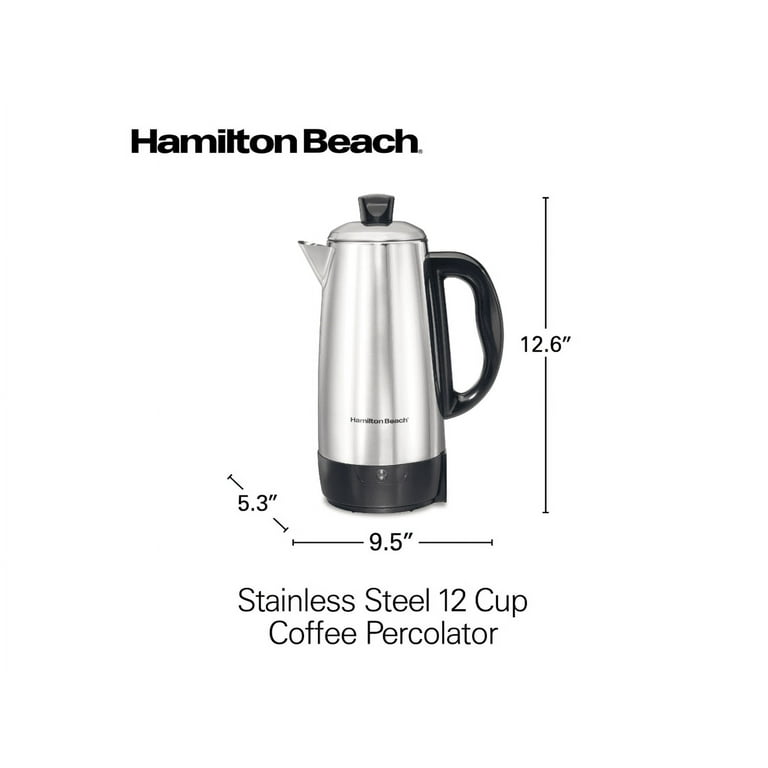 Hamilton Beach Stainless Steel Percolator, 12 Cup, Model 40616 