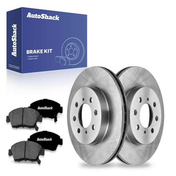 AutoShack 10.31" (262 mm) Front Vented Brake Rotors   Premium Ceramic Brake Pads | Replacement for 2009-2014 Honda Fit | 6-PC Brake Kit