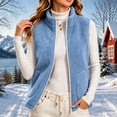 thumbnail image 2 of Gamivast Womens Vest Zip up Fleece Stand Collar Sleeveless Jacket Fuzzy Sherpa Winter Warm Casual Fall Lightweight Gilet Coats with Pockets, 2 of 6