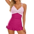 thumbnail image 1 of Yammkia Black One Piece Swimsuits for Women Womens One Piece Swimsuit Retro Tummy Control Bathing Suits Ruched Modest Full Coverage Swimwear(Hot Pink,S), 1 of 5