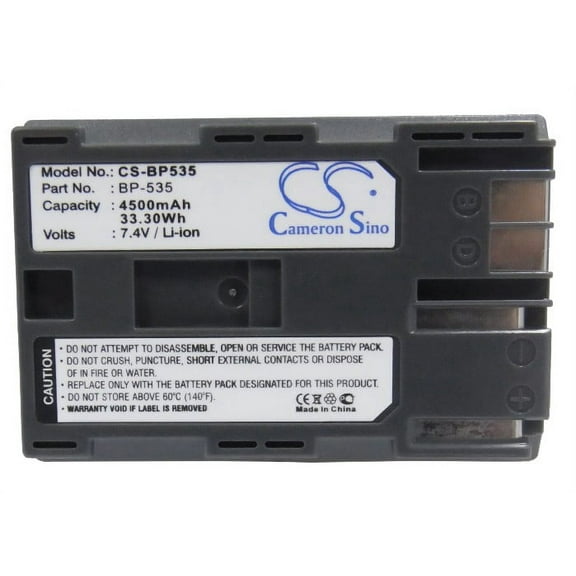 Battery for Canon MV500 FV10 FV100 FV2 MV500 ZR10 ZR80 ZR85 ZR90 BP-535 4500mAh