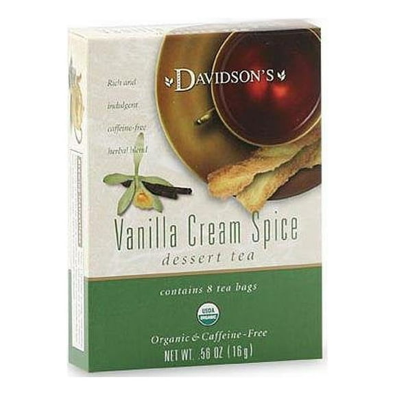 Davidson Organic Tea  Vanilla Cream Spice Tea, Box of 8