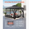 thumbnail image 2 of KFFKFF Gazebo Netting Replacement, Compatible with Most 10 x 10 x 6.7 FT Gazebos, Outdoor Mesh Sidewalls, 4-Panel Curtain with Double Zippers, Patio Canopy Screen for Insect Protection (Netting Only), 2 of 9