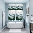 thumbnail image 3 of Ink Green Forest Kitchen Curtains Sets for Windows 24 Inch Length, Watercolor Modern Mountain Rod Pocket Window Treatments Tier Curtains and Valances Set for Bedroom/Bathroom, 3 of 8