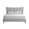 thumbnail image 2 of Queen Bed with Padded Wingback Headboard, Light Gray, 2 of 4
