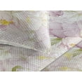 thumbnail image 3 of Ambesonne Peony Quilted Bedspread Set 3 Pcs, Vintage Flowers Boho Print, King, Pale Lavender and Pale Green, 3 of 4