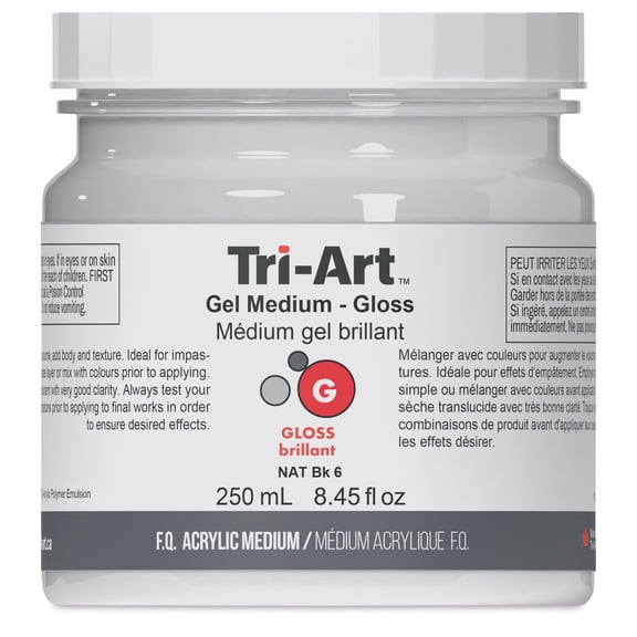 Tri-Art Acrylic Gel Medium - Gloss, 250 ml jar