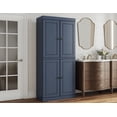 thumbnail image 2 of 100% Solid Wood 32" W Bathroom Storage Cabinet with Solid Doors, 2-Drawers and Adjustable Shelves, Antique Blue Bathroom Floor Cabinet, 2 of 7