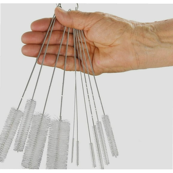 Brush Set for Cleaning Straws and Drains, Metal Pipe Cleaners, 10 Pieces