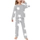 thumbnail image 1 of Odeerbi 2-14 Años Niños Niñas Pijamas Suaves Manga Larga Tops Pantalones Juego Suaves Estrellas Estampadas Ropa de Dormir Franela Juego de Dos Piezas, 1 of 4