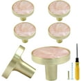 thumbnail image 6 of 6 Pcs Four-Leaf Drawer Pulls Knobs, Gold Dresser Cabinet Knobs Pulls for Kitchen Cabinet Cupboard Door Furniture Decorative, Pink, 6 of 9