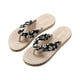 thumbnail image 2 of Zapatos de mujer, chanclas florales de verano, sandalias de playa, tangas, zapatillas, sandalias de cuerda de cáñamo de imitación, chanclas de viaje de fondo plano Wmkox8yii ytu6834, 2 of 9