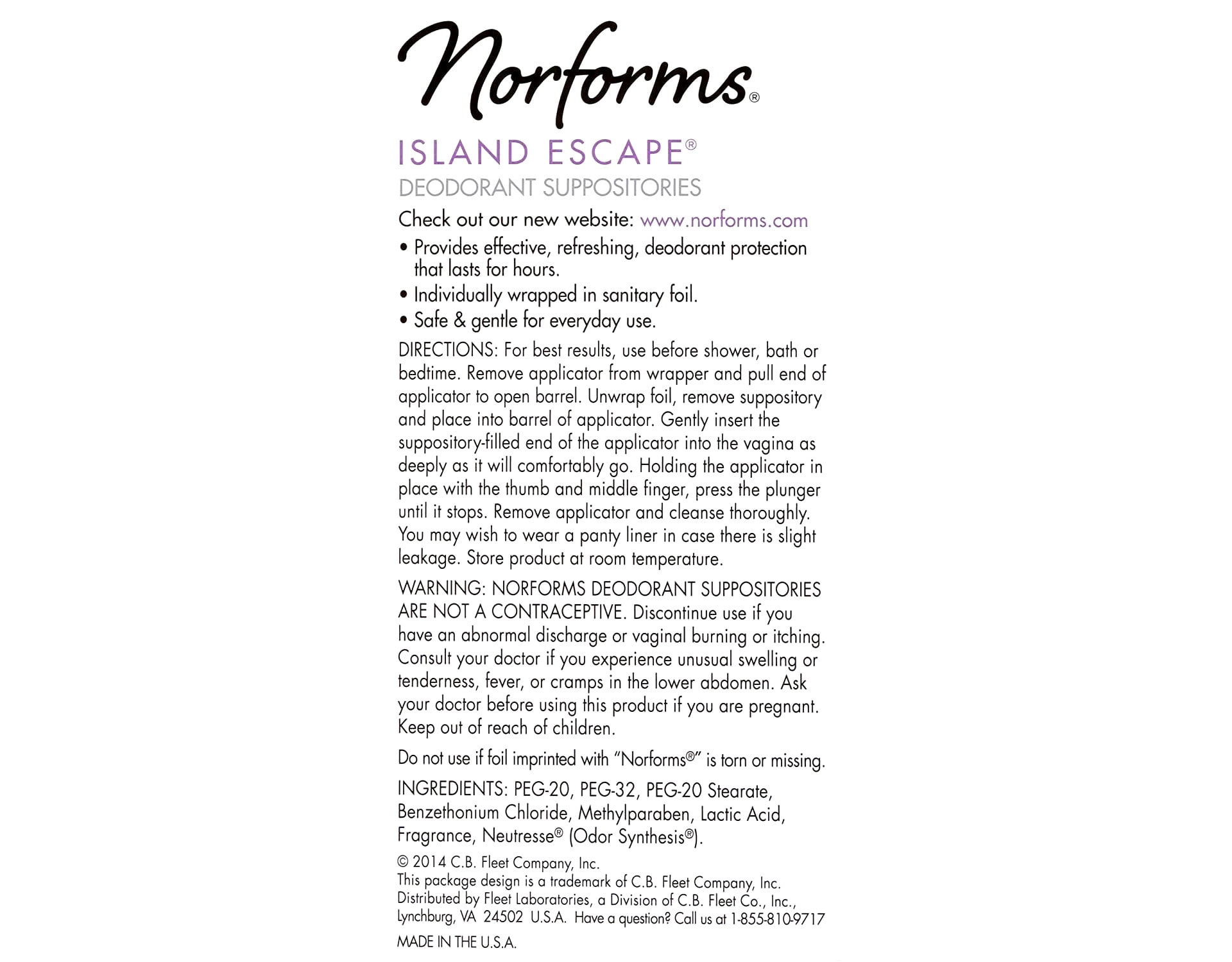 4 Pack - Norforms Suppositories Island Escape 12 Each