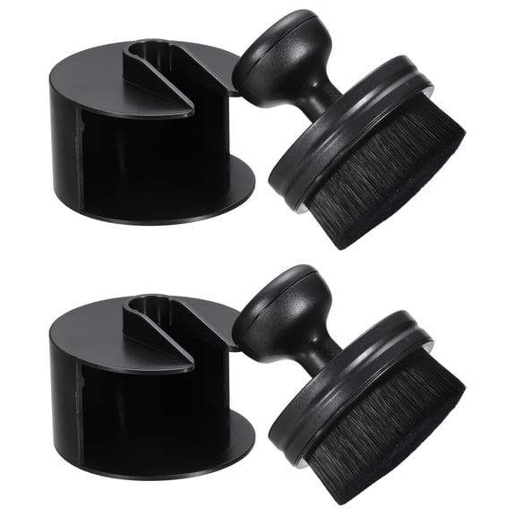 Uxcell 2 Pcs Car Tire Shine Applicator Brush PBT Automotive Tire Dressing Brush Car Cleaning Duster with Storage Stand for Auto Detailing Cleaning, Black
