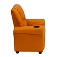 thumbnail image 5 of Emma + Oliver Orange Vinyl Kids Recliner with Cup Holder and Headrest, 5 of 7