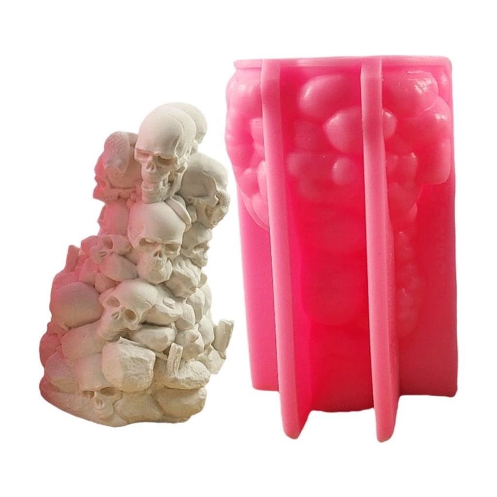 Halloween Skull Fingurine Silicone Molds Fondant Chocolate Silicone Molds for Epoxy Resin, Halloween Party Decoration