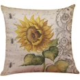 thumbnail image 5 of Juego de 4 fundas de cojín decorativas navideñas de 18.0 x 18.0 in, cuadradas, de lino y algodón, para sofá, sofá, cama y coche (girasol) JAMW Sencillez, 5 of 5